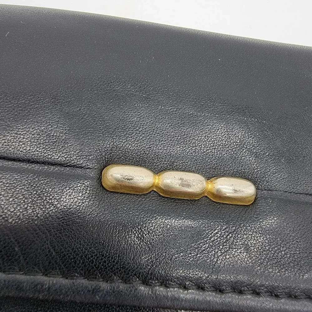 Vintage Rolfs‎ Wallet Women's Black Leather Trifold Coin Purse Read Desc